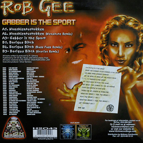Gabber Is The Sport back cover