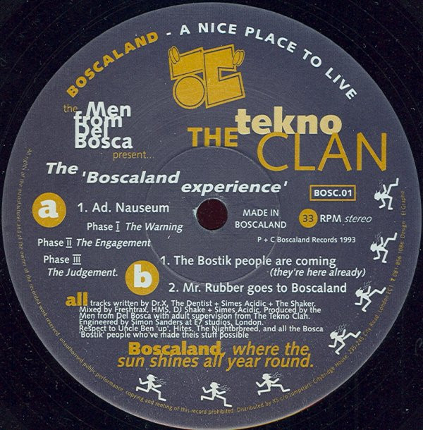 The 'Boscaland Experience' back label