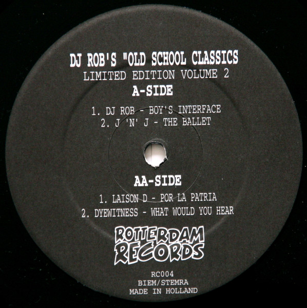DJ Rob's "Old School Classics" Limited Edition Volume 2 front label