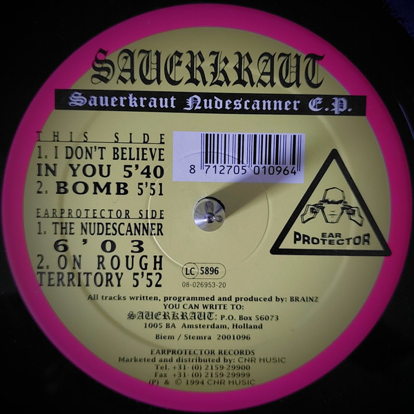 Nudescanner E.P. back label
