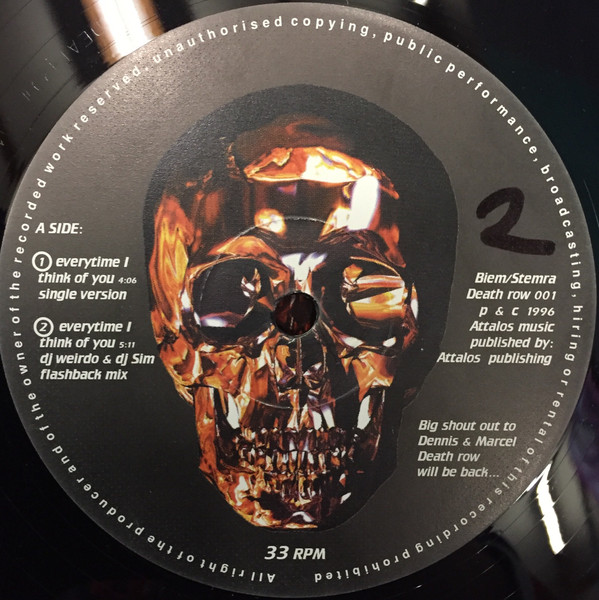 Everytime I Think Of You back label