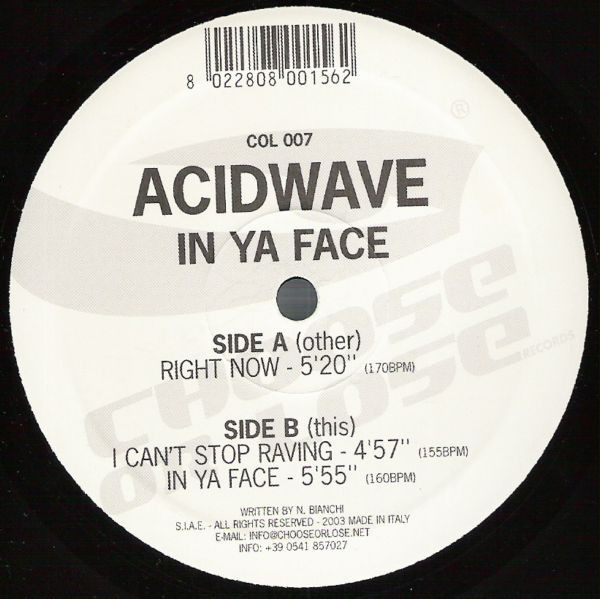 In Ya Face front label