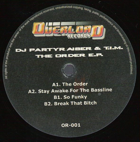 The Order E.P. front label