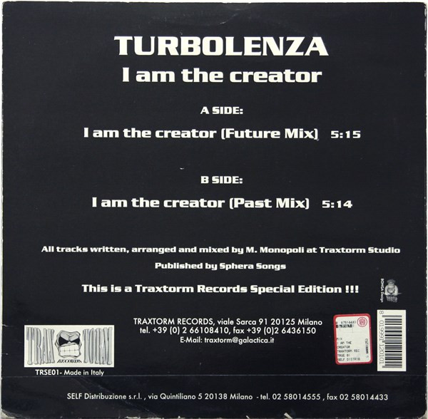 I Am The Creator back cover