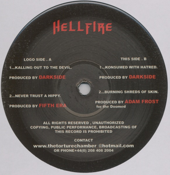 Kalling Out To The Devil front label