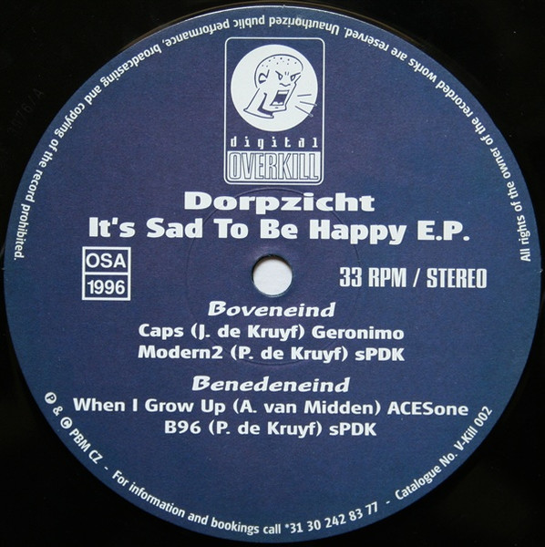 It's Sad To Be Happy E.P. front label