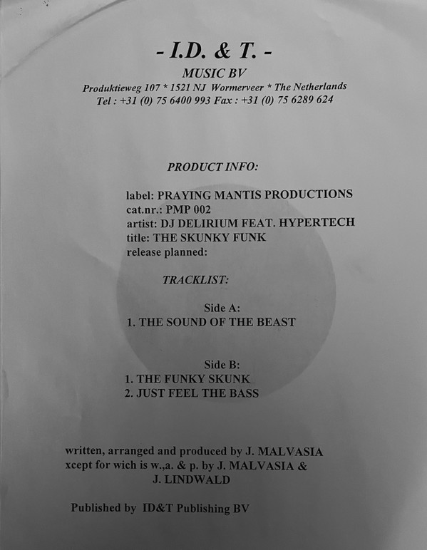 The Skunk E.P. back cover