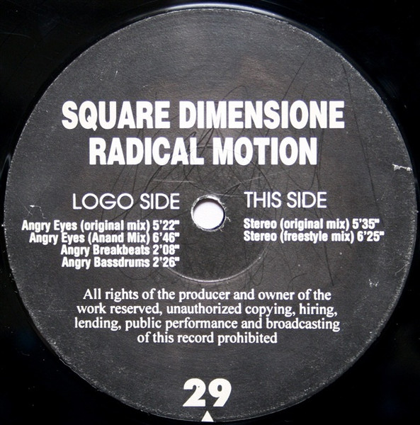 Angry Eyes / Stereo front label