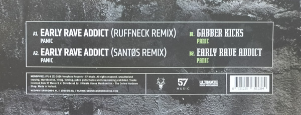 Early Rave Addict (The Remixes) front label