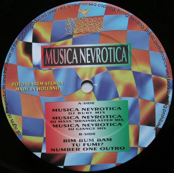 Musica Nevrotica front label