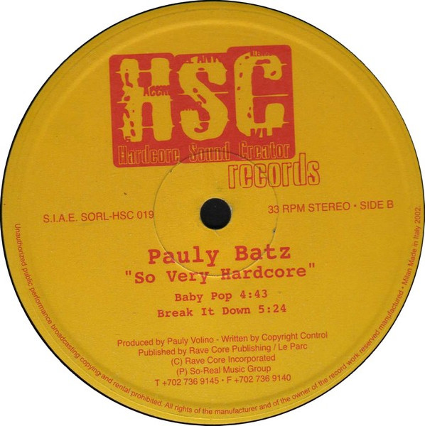 So Very Hardcore front label