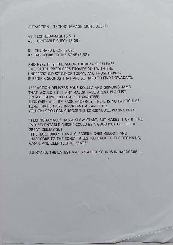 Technodamage back cover