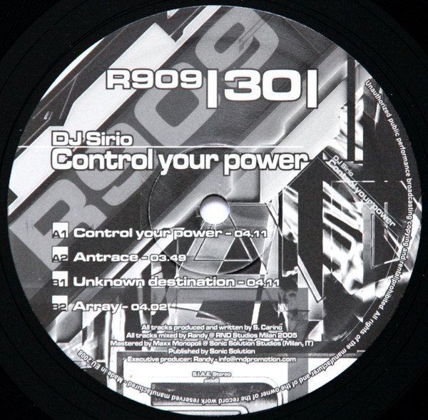 Control Your Power front label