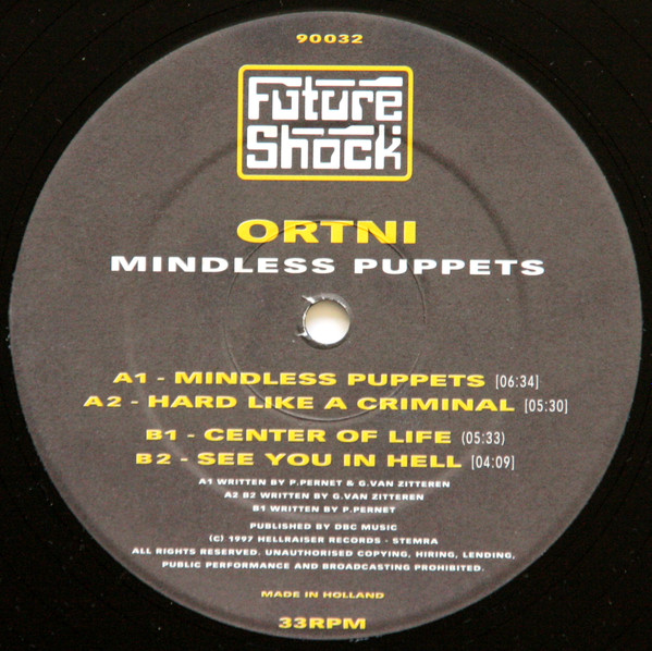 Mindless Puppets front label