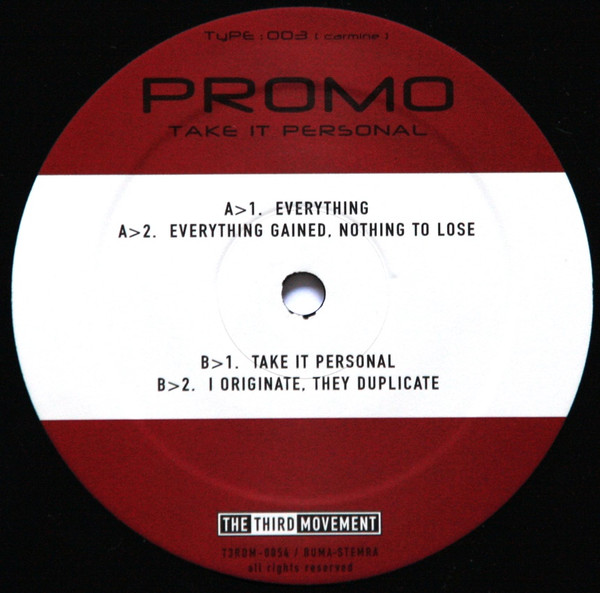 Take It Personal front label