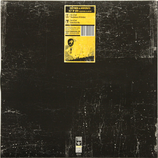 Act Of God (Thunderdome 08 Anthem) back cover