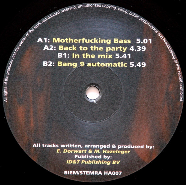 Motherfucking Bass front label