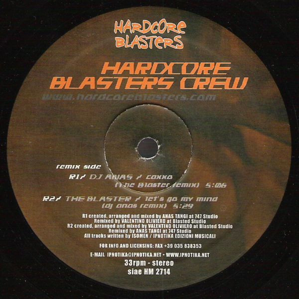 Hardcore Blasters Crew front label