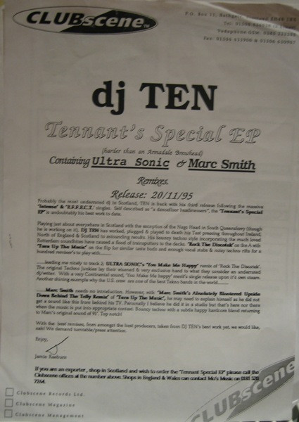 Tennant's Special EP