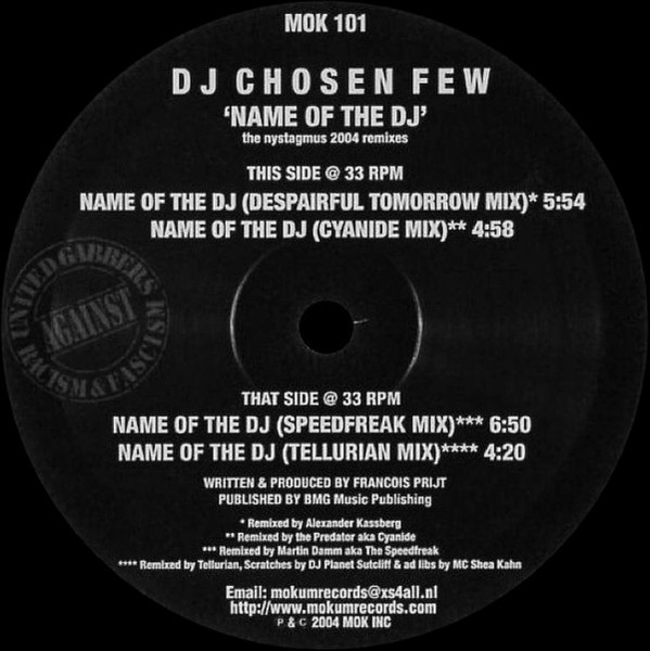 Name Of The DJ (The Nystagmus 2004 Remixes) front cover