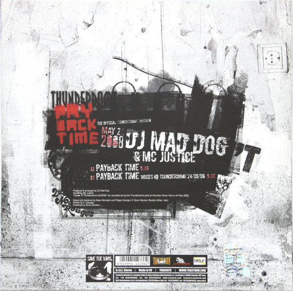 Payback Time (The Official Thunderdome Anthem) back cover