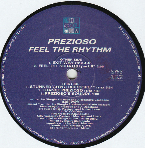 Feel The Rhythm (Remix) back label