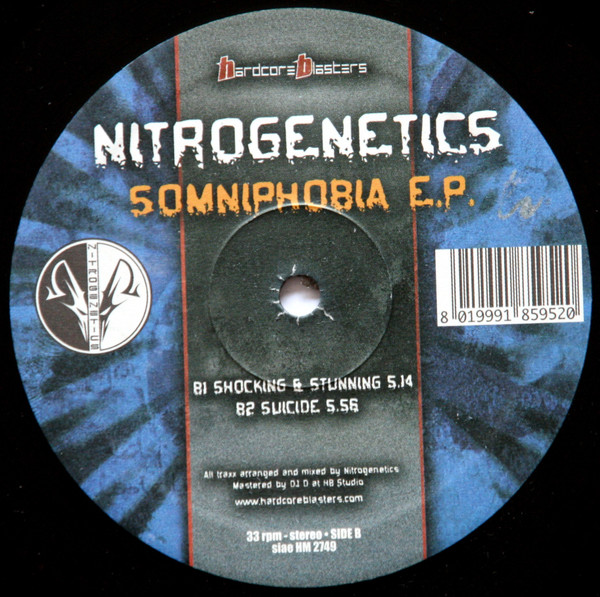 Somniphobia E.P. back label