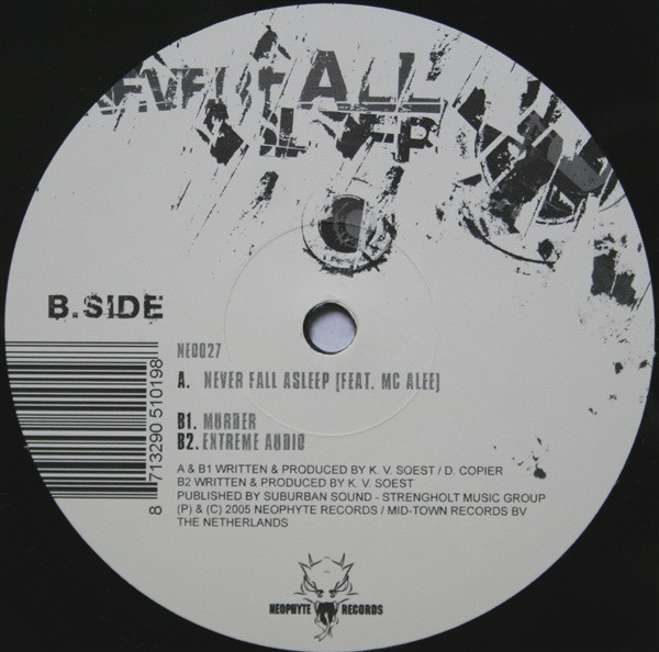 Never Fall Asleep back label