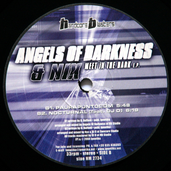 Meet In The Dark E.P. back label