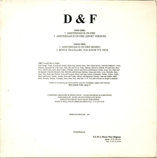 Amsterdam Is On Fire (Let The Motherfucker Burn!) back cover