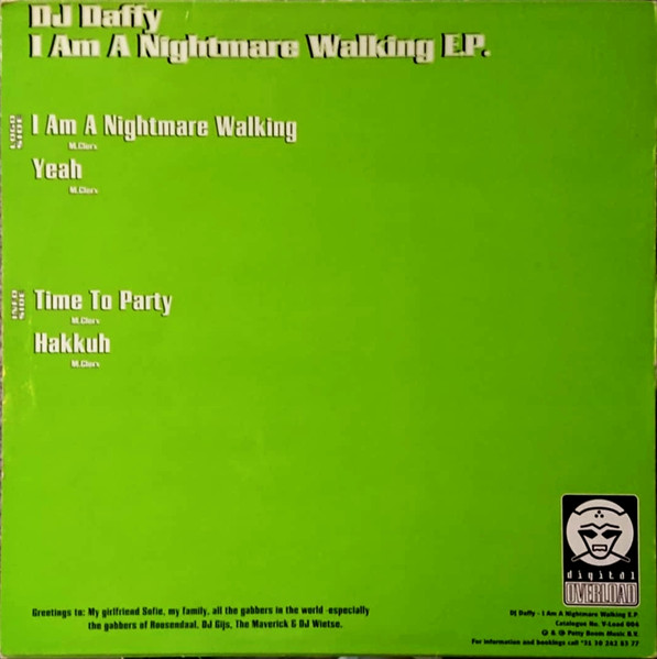 I Am A Nightmare Walking E.P. back cover