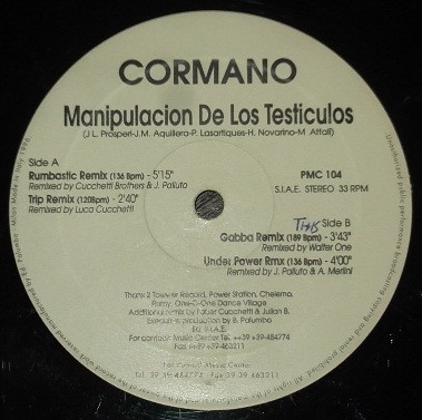 Manipulacion De Los Testiculos Remix back cover