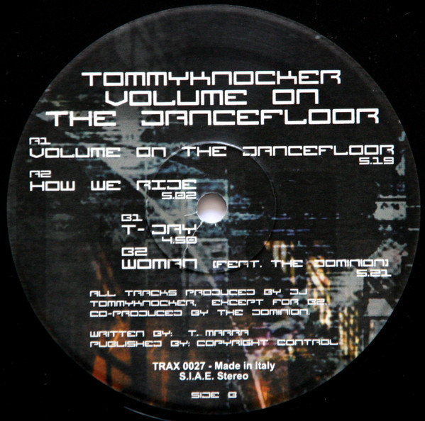 Volume On The Dancefloor back label