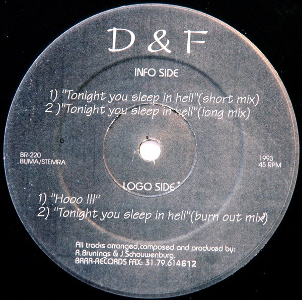 Tonight You Sleep In Hell front label