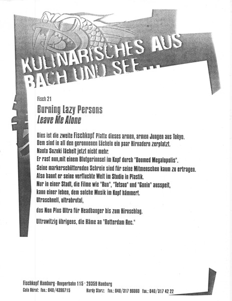 Leave Me Alone EP front label