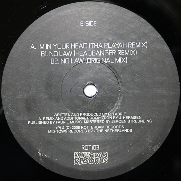 I'm In Your Head / No Law (The 2008 Remixes) front label