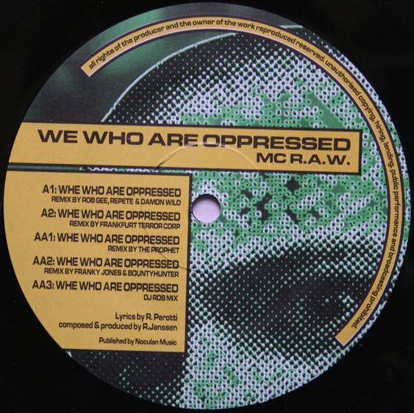 We Who Are Oppressed front label