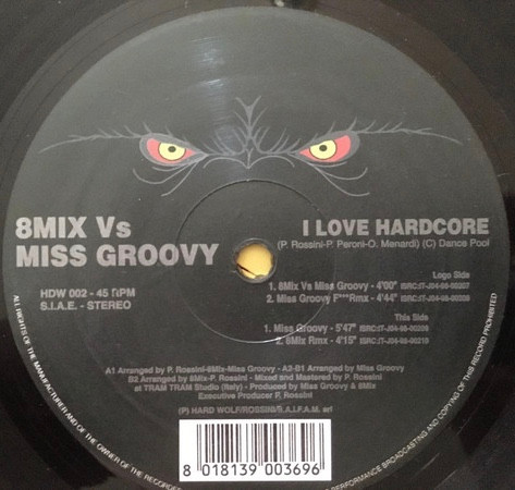 I Love Hardcore back label