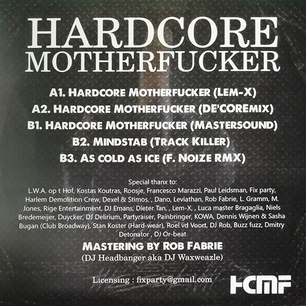 Hardcore Motherfucker back cover