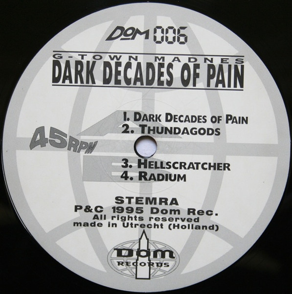Dark Decades Of Pain front label