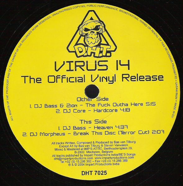 Virus 14 - The Official Vinyl Release back label