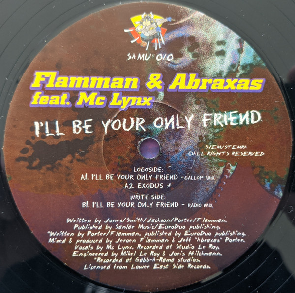 I'll Be Your Only Friend back label