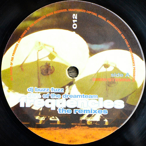 Frequencies (The Remixes) front label