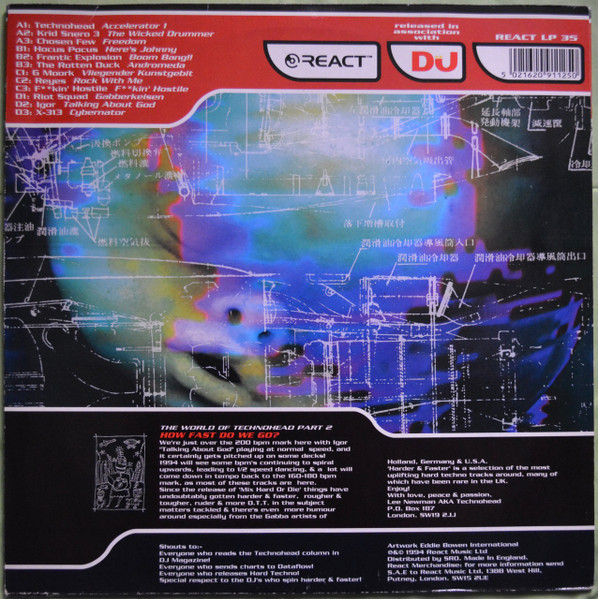 Technohead 2 - Harder And Faster back cover