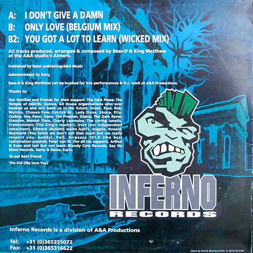 I Don't Give A Damn back cover