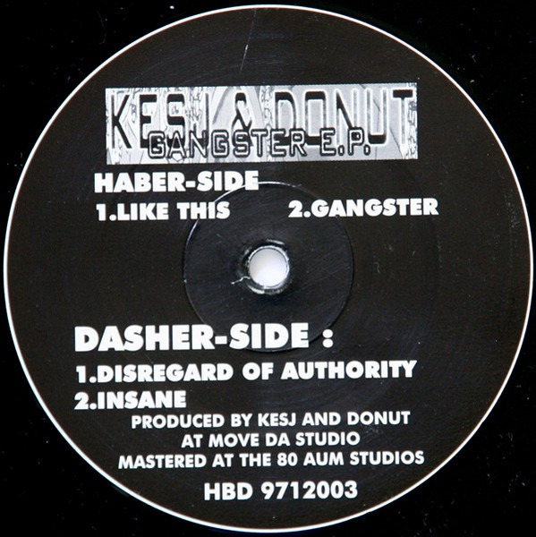 Gangster E.P. front label