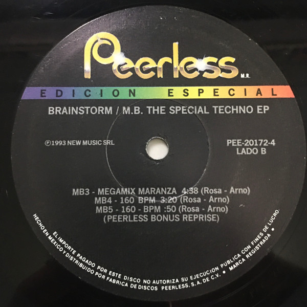 The Special Techno EP back label