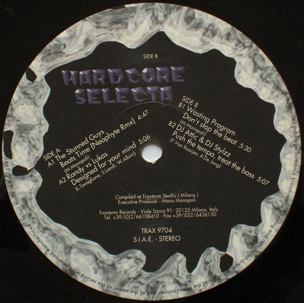 Hardcore Selecta back label