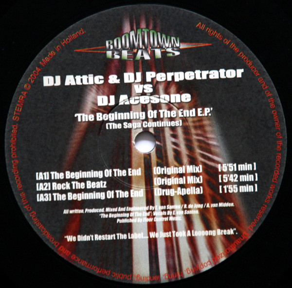 The Beginning Of The End E.P. (The Saga Continues) front label