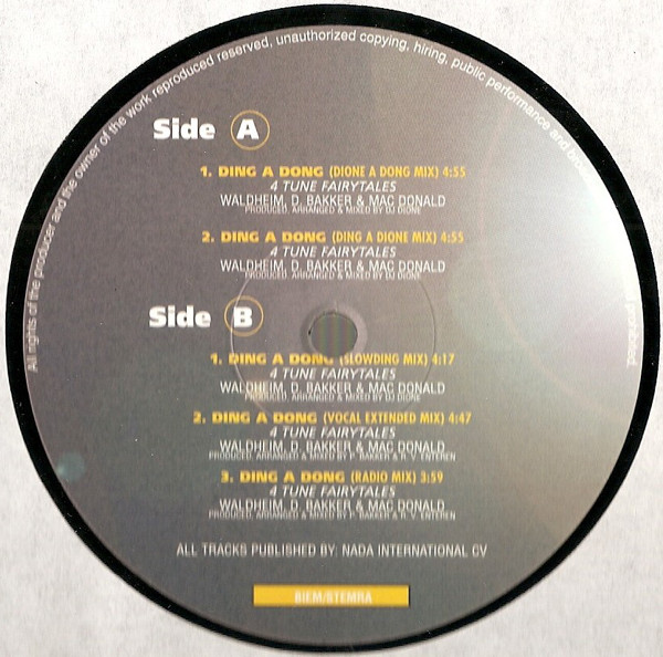 Ding A Dong back cover